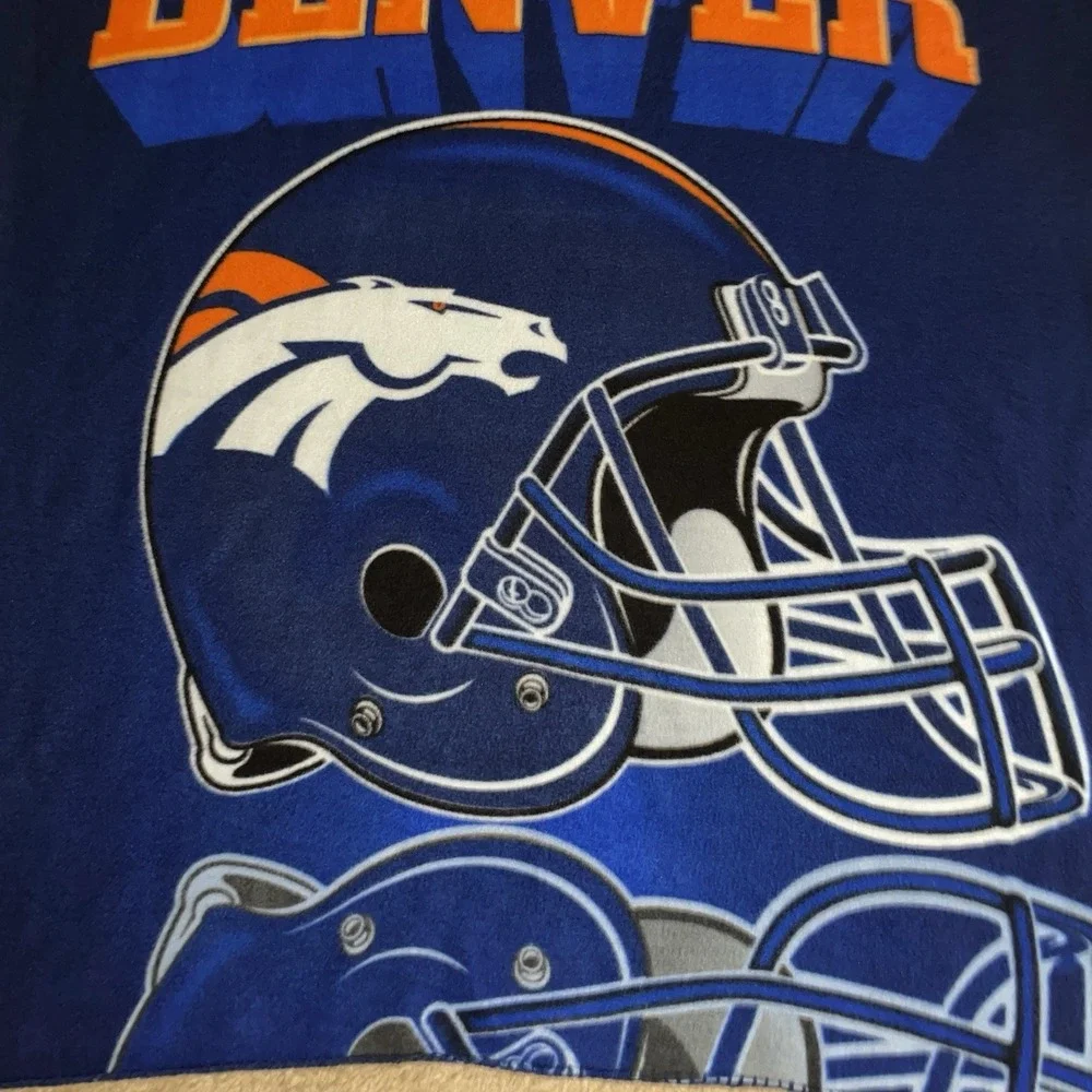 Denver Broncos Fleece Throw Blanket Blue The Northwest Company NFL 60x45‎